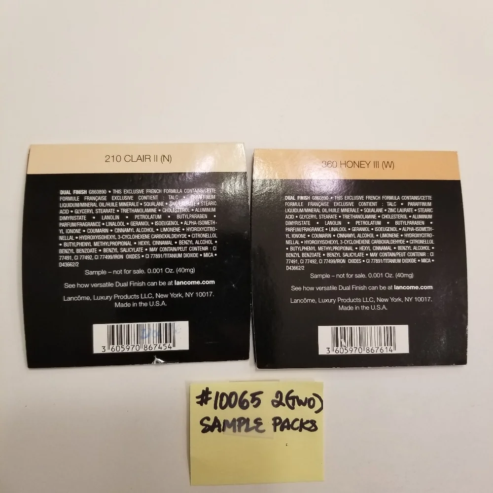 ✅Lancòme Dual Finish Powder 2 *SAMPLE* Packs with Puffs #10065, B39C